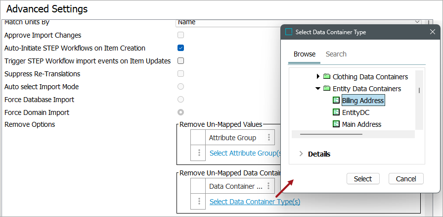 Import Manager - Advanced Settings