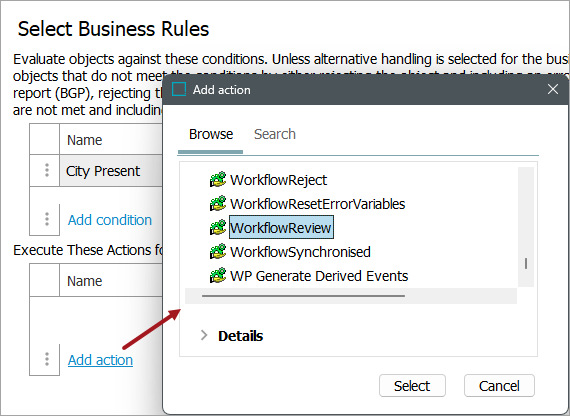 Import Manager - Select Business Rules
