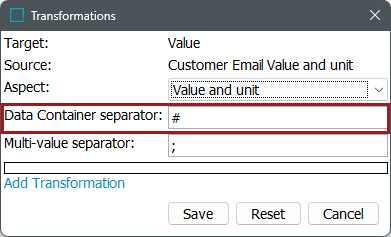 Data Container Separator - Transform Outbound
