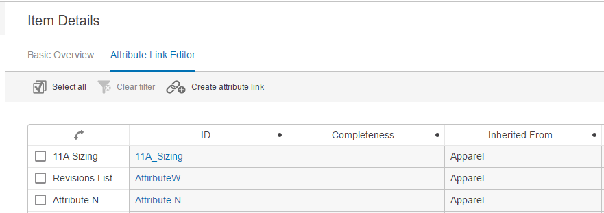 Configuring the Attribute Link Editor Screen