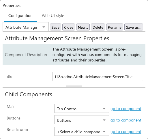 Attribute Management Screen