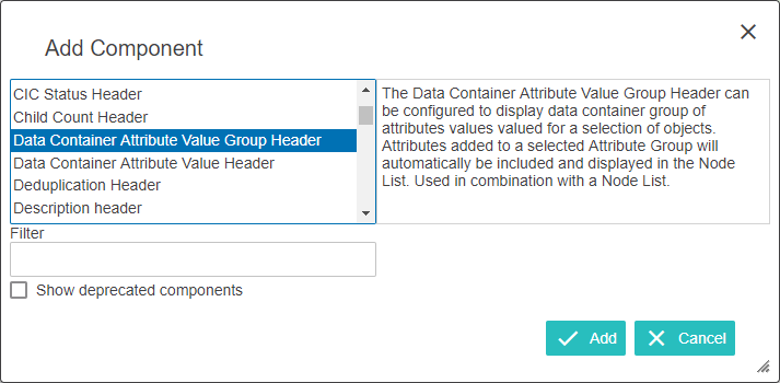 Data Containers in Web UI