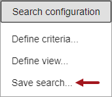 Save Search Button Search Screen Search Configuration