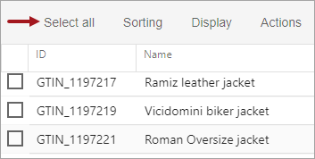 Select All Button Screen Examples Search Screen Select All